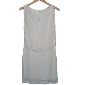 Bisou Bisou Michele‎ Bohbot White Lace Blouson Mini Dress Size 10 Sleeveless